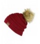 Burgundy Chunky Cable Knit Beanie