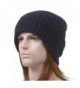 Janey&Rubbins Winter Thick Baggy Knitted Long Beanie Hat Fleece Lining Slouch Skull Ski Cap - Navy - CL12607VFKH