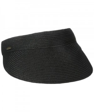 Scala Women's Paper Braid Visor - Black - CA1172ZWOPR