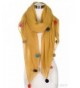 ScarvesMe Glamorous Fashion Light Weight Solid Pom Pom Oblong Scarf - Mustard - CM1856535W7