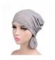 Udolove Womens Ruffle Chemo Hat Beanie Scarf- Soft Turban Bandana Headwear for Cancer - Light Grey - CO186SQY42Q