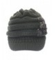 Women's Knit Newsboy Hat with Satin Flower - Charcoal Grey - CW11OLQIRHT