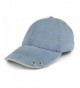 K-POP Style Plain Metallic Ring Bill Adjustable Baseball Cap - Denim - CP185QA4IGK