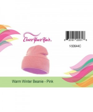 Beanie - Winter Hats- Unisex Warm Hat- Skull Cap- Ski Hat - Knit Hat by CoverYourHair - Pink - CX11FZMVJV9