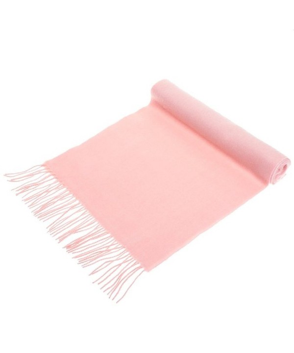 100% Cashmere Wool Scarf Solid Colors Made in Germany - Pink - C212EDVIZ55