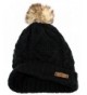 Womens Pompom Fleece Knitted Slouchy in Women's Skullies & Beanies