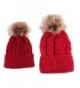 Tenworld Mom And Baby Knitting Cap Keep Warm Hat Matching Outfits - Red - CS12MXXS020