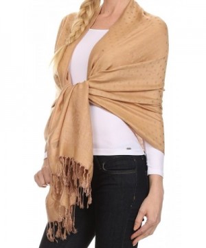 Sakkas Jenae Ranunculus Flower Dot silky Pashmina/ Shawl/ Wrap/ Stole - Beige - CQ124T20CB3