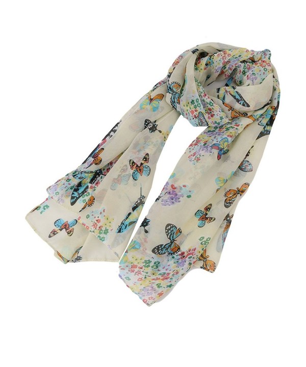 HENGSONG Women Butterfly Scarf Lady Chiffon Print Neck Shawl Scarves Wrap Stole - CF12N25ERL4