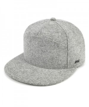 JHC Warm Flat Bill Snapback Wool Hats Hip Pop Caps For Men - Light Grey - C8185UDIRQT