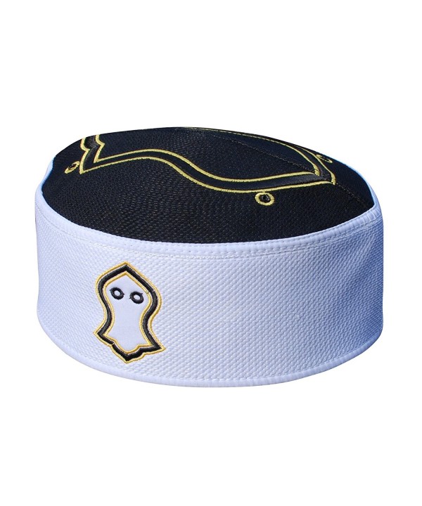 Exclusive Black White Golden Embroidered Sandal Kufi Crown Cap Muslim Hat - CX17YHYCL2Y
