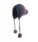 Kratarc Youth Girls Warm Knitted Hat Fleece Lined Beanie Pom Pom Hat For Fall Winter - Navy Blue - CU189IAG6WW