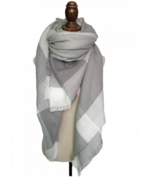 Women's Square Plaid Scarves Classic Cozy Tartan Blanket Wraps Shawls - Clolr4 - C7183LIOKD0