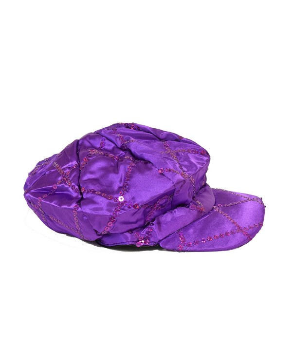 Great Deals! Purple Sequin Diamond Design Newsboy - CV11R8BULTL