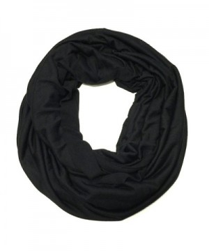 Wrapables Soft Jersey Knit Infinity Scarf - Black - CV11SQUQ2TV