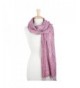 Feiramode Combination Plaid & Stripe Long Scarf with Fringe - Pink - C5186RYXRWU