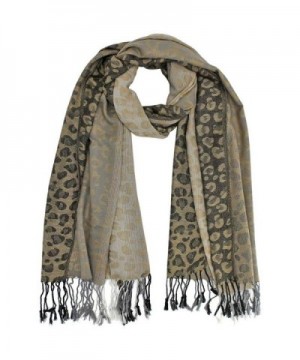 Leopard Spot Pashmina Shawl Scarf - Beige - CG1149U5ZT5