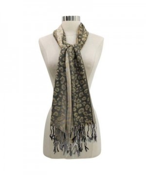 Beige Leopard Pashmina Shawl Scarf in Wraps & Pashminas