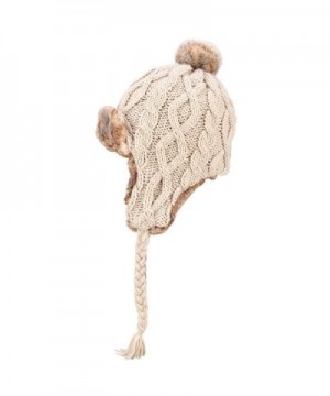 OMECHY Womens Peruvian Crochet Earflap in Women's Skullies & Beanies