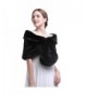 HailieBridal Black Sleeveless Faux Fur Bride Bridesmaid Wedding Bridal Wrap - CQ11U1GHE7H