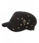 RaOn A173 Skull Devil Star Metal Stud Fashion Punk Club Army Cap Cadet Military Hat - Black - CP182GZQZL9