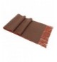 Luxurious Men's Cashmere Scarf Winter Shawls w/ Gift Box- 64.5" x 11.8" - Reversible Chocolate/Orange - CM188USZ06O