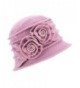 Lawliet 1920s Gatsby Womens Flower Wool Warm Beanie Bow Hat Cap Crushable A287 - Light Purple - C11263WXZFH