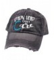 Loaded Lids Women's Barn Hair Don't Care Embroidered Baseball Cap - Grey/White/Blue - CV187ZZAWDC