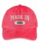 Trendy Apparel Shop 88th Birthday - Made In 1930 Embroidered Low Profile Washed Cotton Baseball Cap - Red - CT17YELY8G5