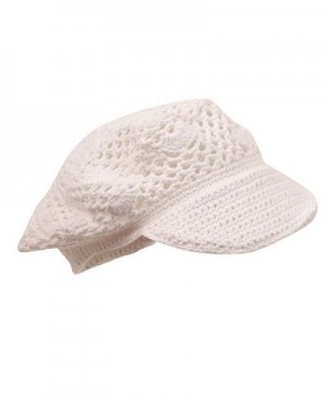 Crocheted Newsboy Hats 01 White in Men's Newsboy Caps