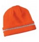 Safety Beanie Cap with Reflective Stripe- Color: Orange- Size: One Size - CL11277ABQD