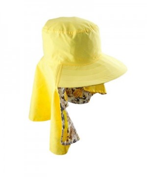 Samtree Women's Sun Protection Hat-Lightweight Fast Dry Foldable Neck Cover Flap Cap - 01-yellow - C712HKGRLCX