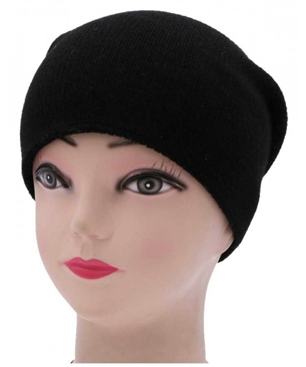 wanture Women's Warm Soft Knitted Wool Hats Stretch Beanie Cap - Black - CE186XRXSCE