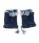 Winter Warm Fingerless Faux Suede Fur Driving Glove Mitten for Women Girl Gift - Blue - CC186NYE8NR