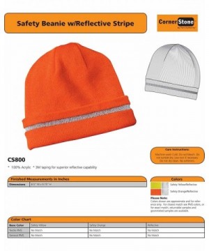 Safety Beanie Reflective Stripe Color in Men's Skullies & Beanies