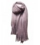 Women's 'Scarf' Soft Warm Winter Knit Scarf Tassels Soft Shawl - Smokey Purple - CY185XHIQSL
