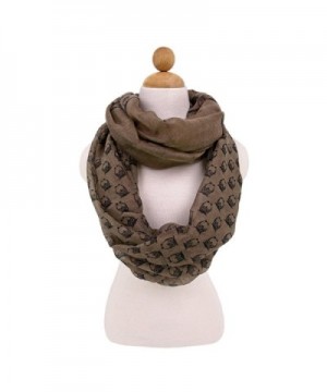 Premium Night Owl Infinity Loop Fashion Scarf - Different Colors Available - Taupe - C811I9ON477