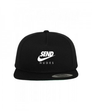 Send Nudes Snapback Hat Cap - Black - CL17Y0H7EMI