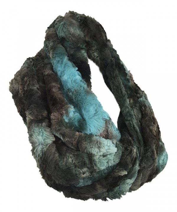 Pia Rossini - Womens Chunky Faux Fur Multi Colored Loop Circle / Infinity Scarf - Luella Aqua - CO12NEN3UB1