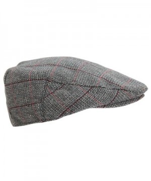 Universal Textiles Mens Traditional Lined Flat Cap - Green/Gray - C912EWFTP1Z