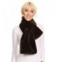 Sakkas Malen Long Rectangle Faux Fur Warm Soft Furry Wrap Around Loophole Scarf - Brown - C212MX3I97J