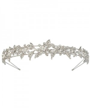 EVER FAITH Silver-Tone Austrian Crystal Elegant Bridesmaid Flower Hair Band Clear - CR11JOLD109