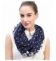 Lina & Lily Chevron and Anchor Print Infinity Loop Scarf for Women Lightweight - Navy and White - CW11POY3NNP