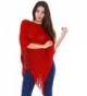 Simplicity Women's Oversize Soft Knitted Poncho / Cape - 3415_Red - CK11GQJMM1B