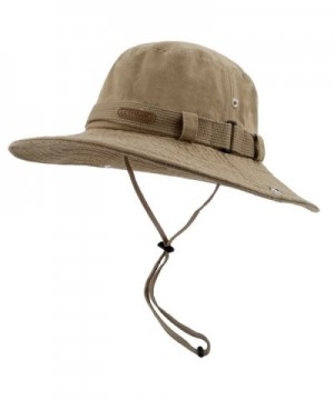 LETHMIK Fishing Sun Boonie Hat Summer UV Protection Cap Outdoor Hunting Hat - Khaki (Washed Cotton) - C517Z6DW4M5