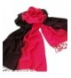 Gotoole Winter Women Gradient Color Soft Pashmina Warm Neck Wrap Tassel Scarf - Red Black - CT12OBMHECU