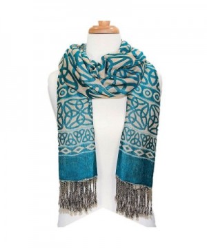 Ladies Celtic Knot Scarf- Irish Style- Celtic Fashion- Lightweight- Turquoise - CU12G20EY5F