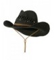 Adjustable Chin Strap Cowboy Hat - Black - CD11VTJ2CT5