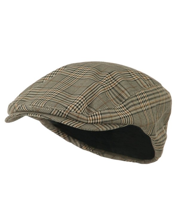 Mega Cap Khaki Plaid IVY newsboy Cap - CO11ENHCOHZ