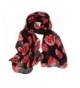 Deamyth Women Red Poppy Flower Printing Voile Scarf Long Wraps Shawl Stole Headscarf - A - C512O9QEX7T